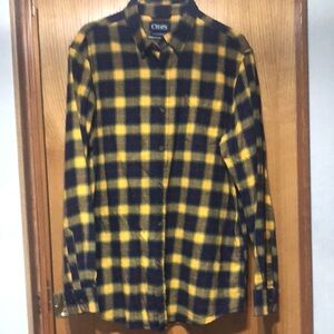 Chaps‎ Yellow and Navy Plaid Shirt